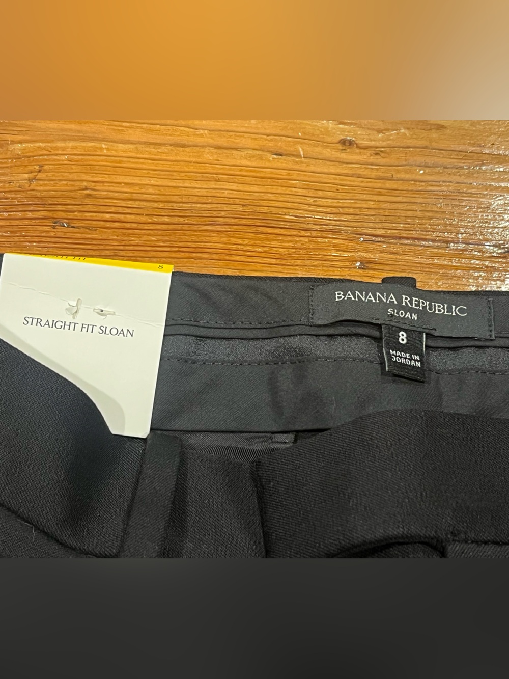 Banana Republic Black Straight Fit Sloan Pants • Size 8 • NWT - Picture 7 of 12
